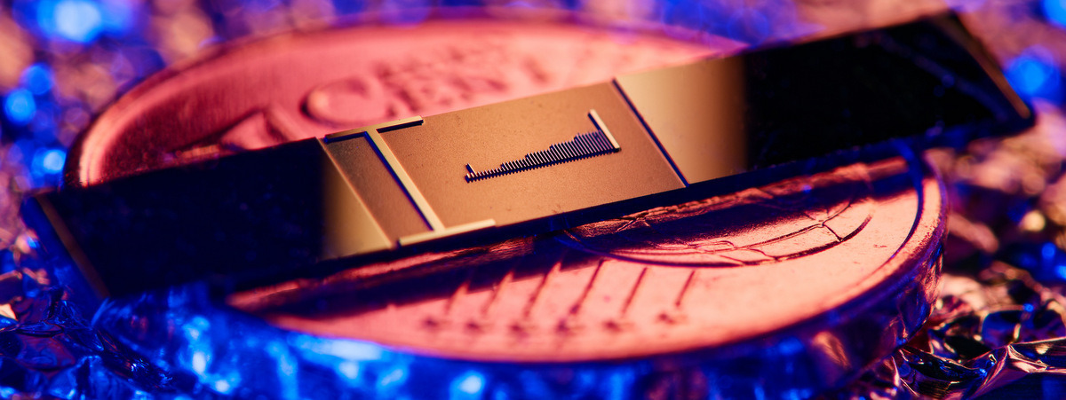 Silicon chip on 1-cent coin